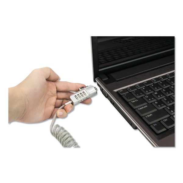 Innovera Compact Combination Laptop Lock, 6 ft. Steel Cable - IVR64670