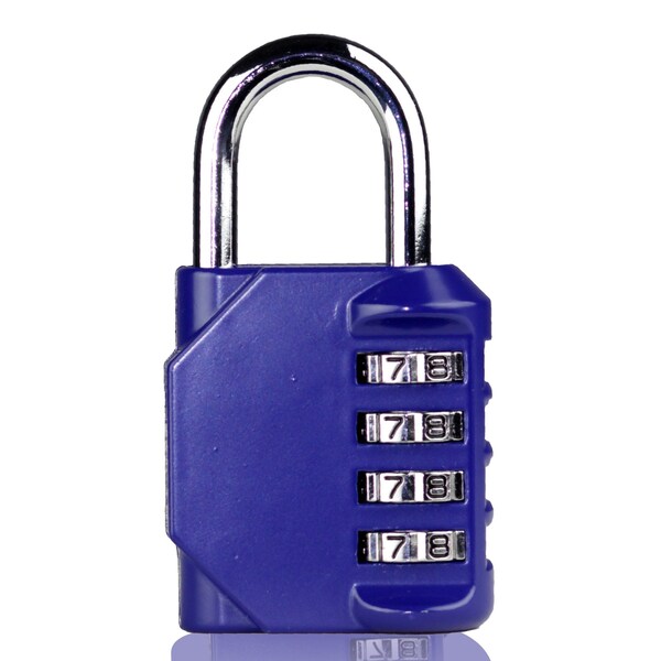 Newhouse Hardware 4-Digit Waterproof Combination Lock, Steel, Blue - NHH-NUMLK-BLU