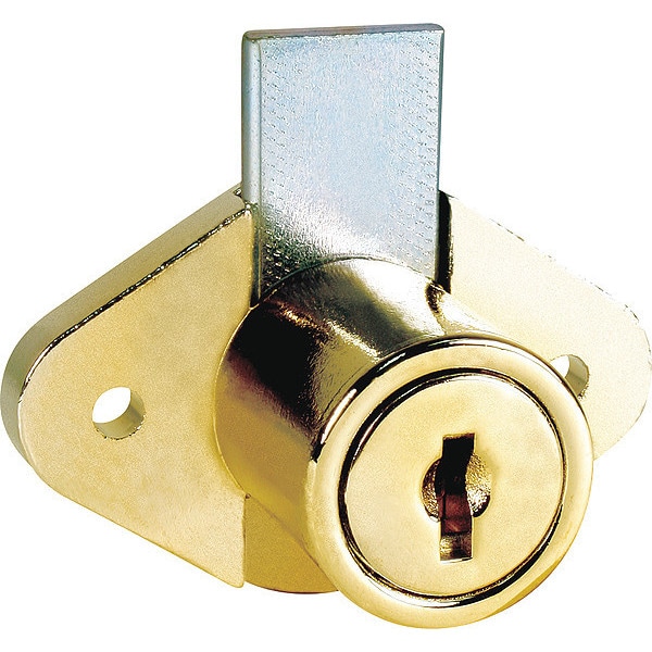 Compx National Cabinet and Drawer Dead Bolt Locks, Brass, 15/16" For Door Thickness, 0 Number of Keys - C8803-KD-3