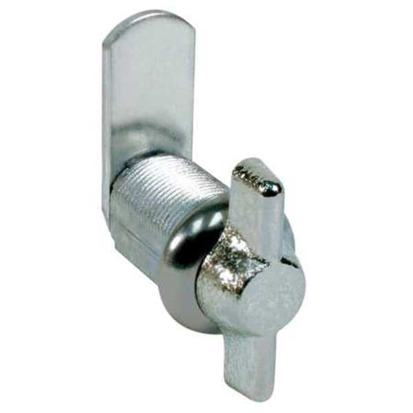 Compx Fort Keyless Wing-Handle Cam Locks, Bright Nickel, 9/16 in For Door Thickness, 0 Number of Keys - MFWTT078