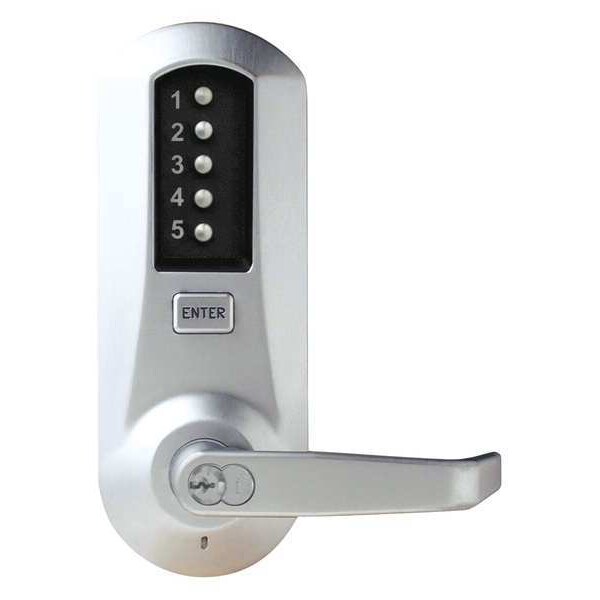 Simplex Mechanical Push Button Lockset, Satin Chrome, 1-3/8" to 2-1/4" For Door Thickness, 5 Number of Keys - 5031BWL26D41