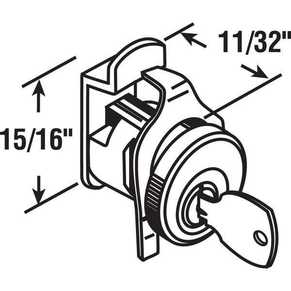 Prime-Line 5-Pin Tumbler Diecast Nickel-Plated Mailbox Lock, Florence - S 4315