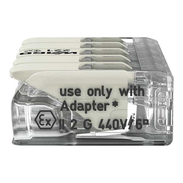 Conector Push-In Wago, Gris, 0.83", 440V - 221-685