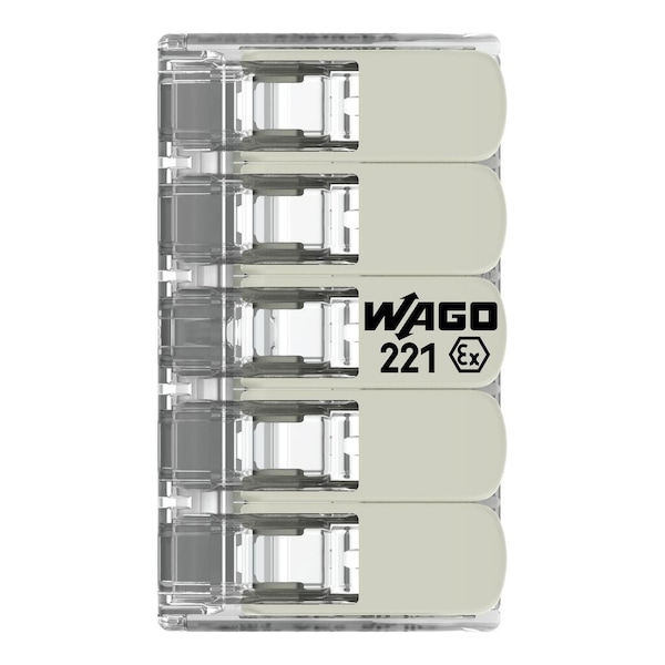 Conector Push-In Wago, Gris, 0.83", 440V - 221-685