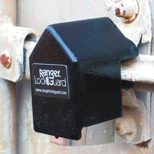 Ranger Lock Padlock Guard, Hardened Steel, Blk, 2-3/4"L - RGCU-00