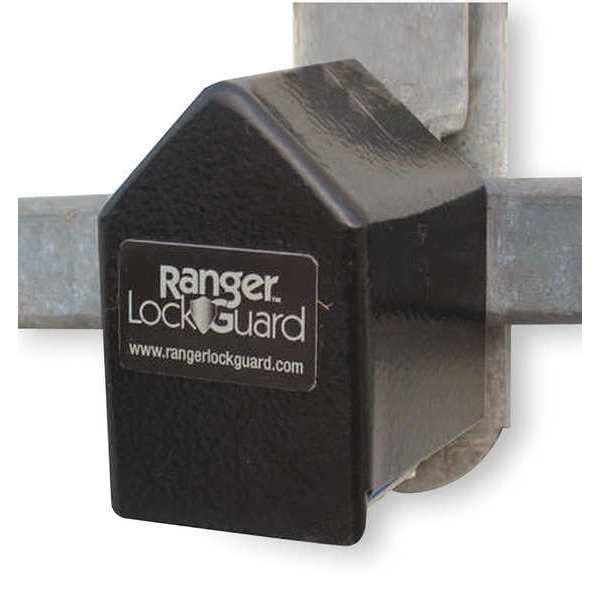 Ranger Lock Padlock Guard, Hardened Steel, Blk, 2-3/4"L - RGST-00