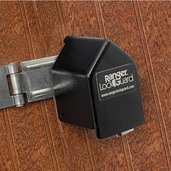 Ranger Lock Padlock Guard, Hardened Steel, Blk, 2-3/4"L - RGST-00