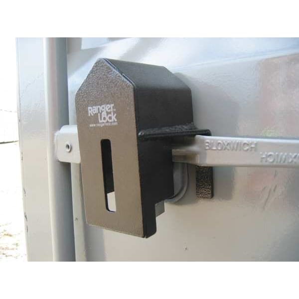 Ranger Lock Padlock Guard, Hardened Steel, Blk, 7"L - RGUN-00