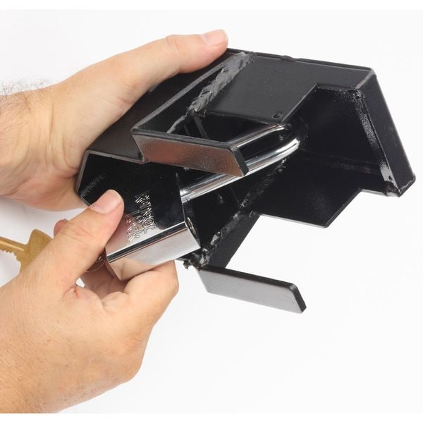 Ranger Lock Padlock Guard, Hardened Steel, Blk, 7"L - RGUN-00