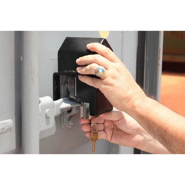 Ranger Lock Padlock Guard, Hardened Steel, Blk, 7"L - RGUN-00