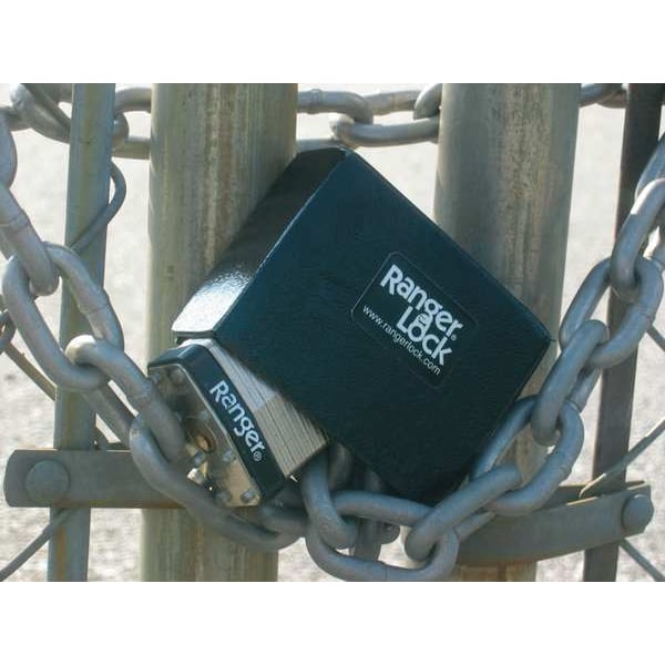 Ranger Lock Padlock Guard, Hardened Steel, Blk, 3"L - RGCJ-00