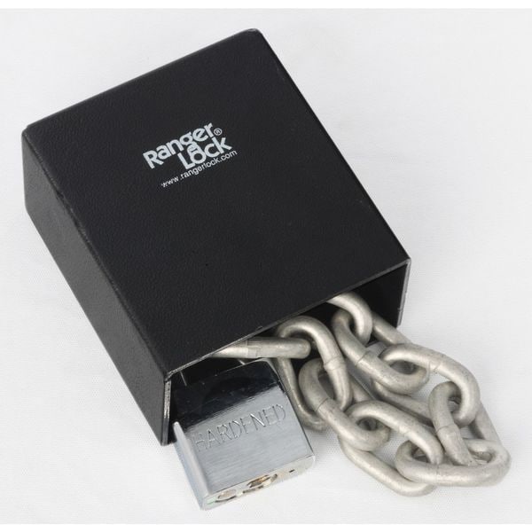 Ranger Lock Padlock Guard, Hardened Steel, Blk, 5-1/4"L - RGCS-0L