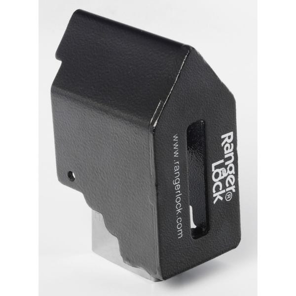 Ranger Lock Padlock Guard, Hardened Steel, Blk, 5-1/4"L - RGET-0L
