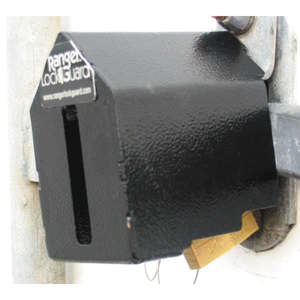 Ranger Lock Padlock Guard, Hardened Steel, Blk, 4"L - RGEX-0L