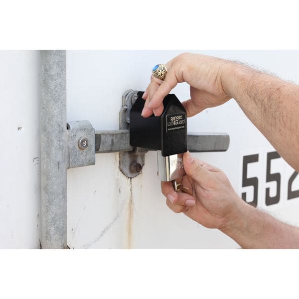 Ranger Lock Padlock Guard, Hardened Steel, Blk, 2-3/4"L - RGST-1L