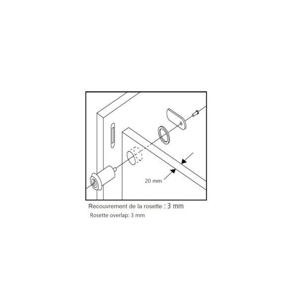 Richelieu 58 in 16 mm Cam Lock for max 2532 in 20 mm Panel Thickness  Nickel - 310155195