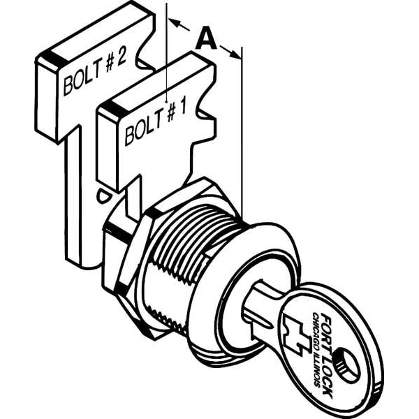 Compx Fort Cabinet and Drawer Dead Bolt Locks, Stainless Steel, 1/4 For Door Thickness, 0 Number of Keys - MFW23010-KD
