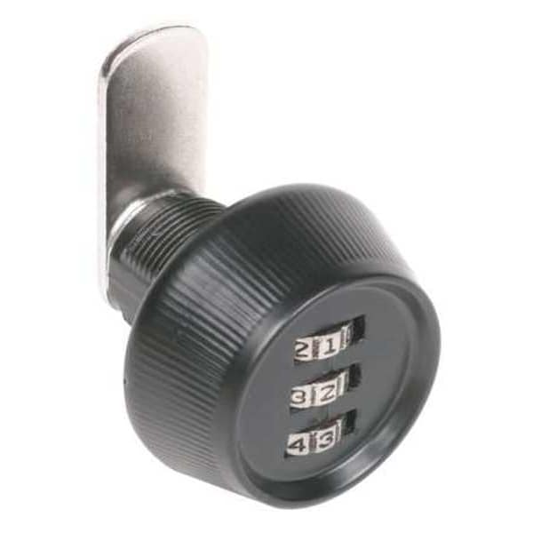 Ccl Keyless Combination Cam Locks, Black, 9/16 in For Door Thickness, 0 Number of Keys - 39022