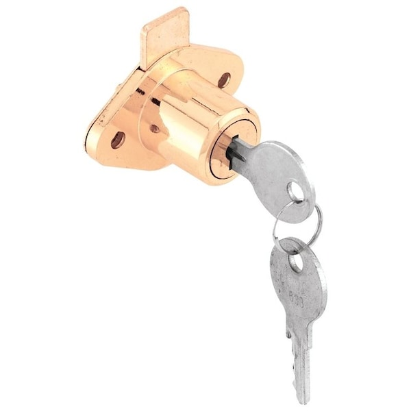 Defender Security Lock, Cam, Keyed Lock, Stainless Steel, Brass - U 9947KA