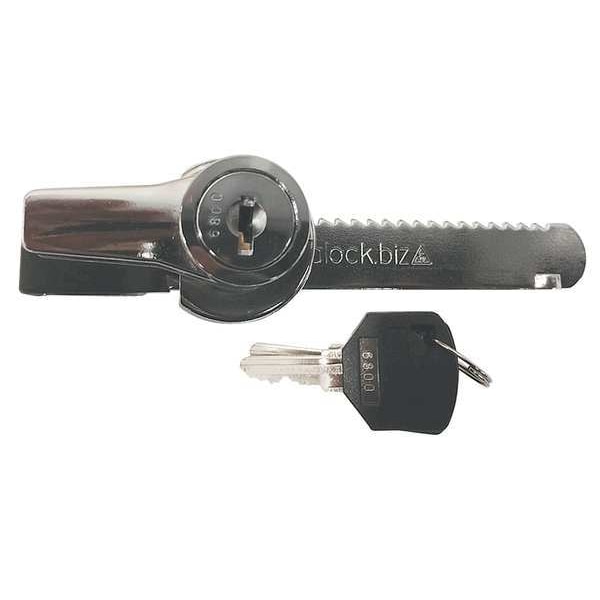 Delta Lock Sliding Door Lock, Polished chrome, 1/4 For Door Thickness, Keyed Alike Key Type - G RR1250R315PCSM1