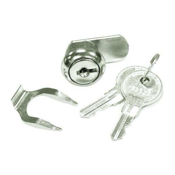 Securitron Disc Tumbler Keyed Cam Lock, Satin Stainless, 1/8 in For Door Thickness, 2 Number of Keys - CKL