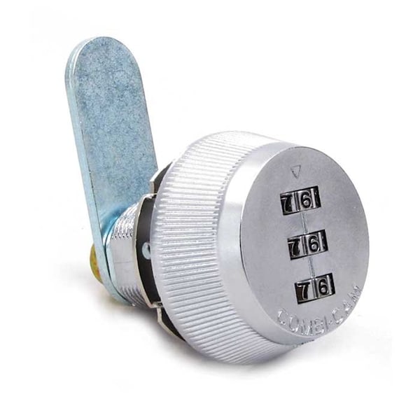 Combi-Cam 5/8 Combinated Cam Lock, 3-Dial Lock, Chrome Finish - 7850R-S