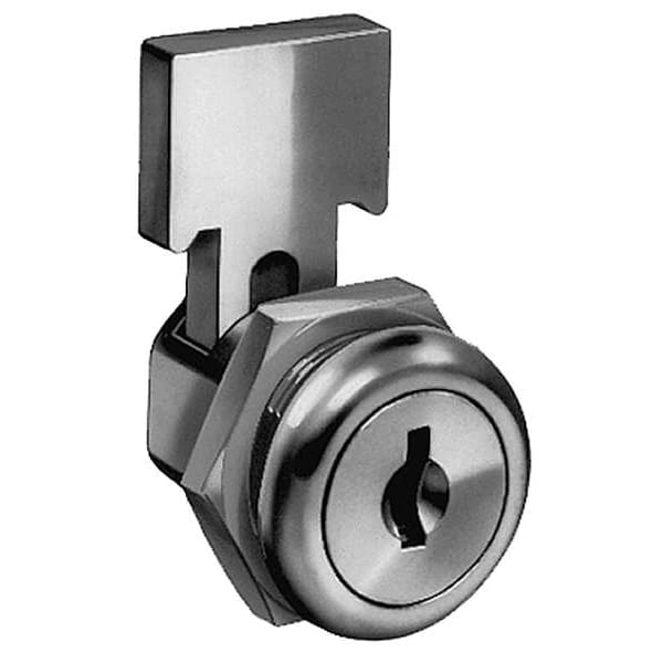 Compx National Cabinet and Drawer Dead Bolt Locks, Bright Nickel, 1/4" For Door Thickness, 0 Number of Keys - C8701-C415A-14A
