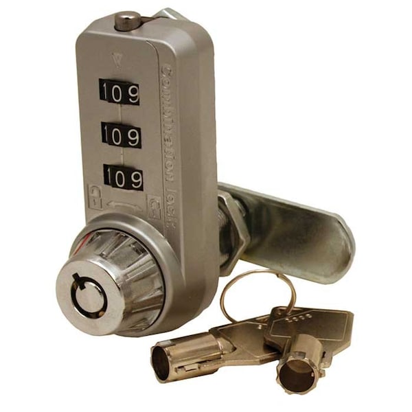 Combi-Cam Ultra Combination Cam Lock, 1-1/8 Cylinder Length, Fits Up To 7/8 Material Thickness, Chrome - 7440L