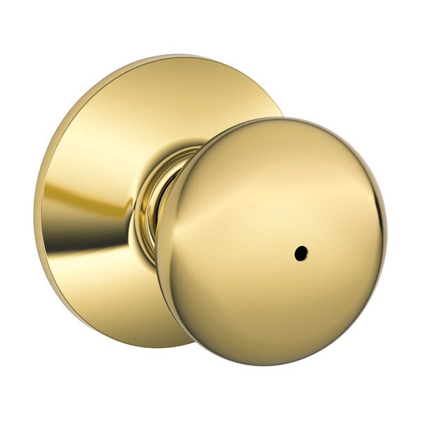Schlage Schlage Plymouth Bright Brass Privacy Lockset 1-3/4 in. - F40VPLY605