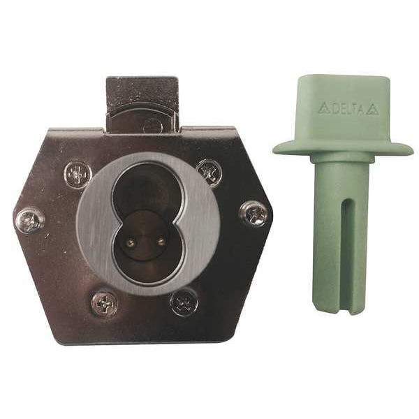Delta Lock Interchangeable Core Drawer Dead Bolt, Brushed Chrome, 1-1/16 For Door Thickness, 0 Number of Keys - G DI1125D500BCRV2