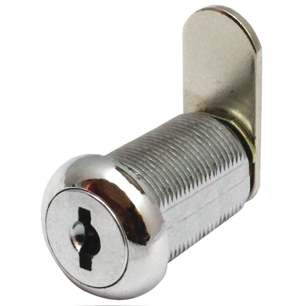 Delta Lock Disc Tumbler Keyed Cam Lock, Polished chrome, 1 1/2 in For Door Thickness, 2 Number of Keys - G CR17501209PCSM2