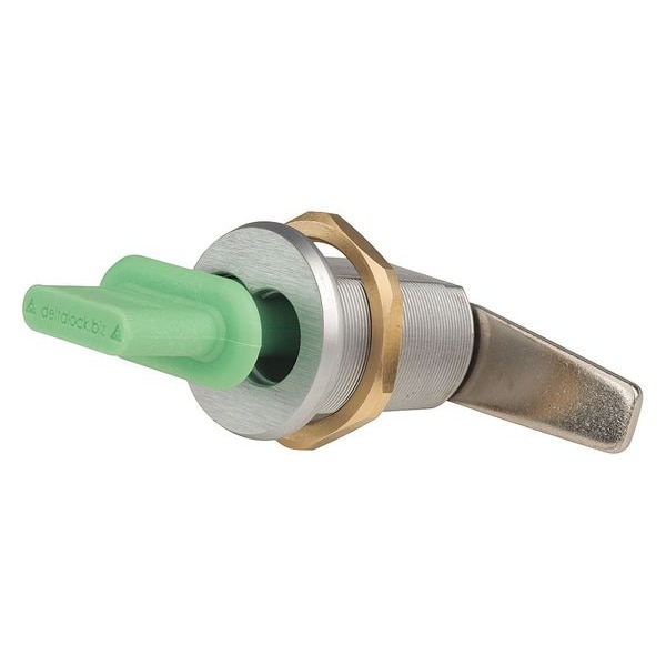Delta Lock Interchangeable Core Keyed Cam Lock, Brushed Chrome, 1 1/4 in For Door Thickness, 0 Number of Keys - G085058