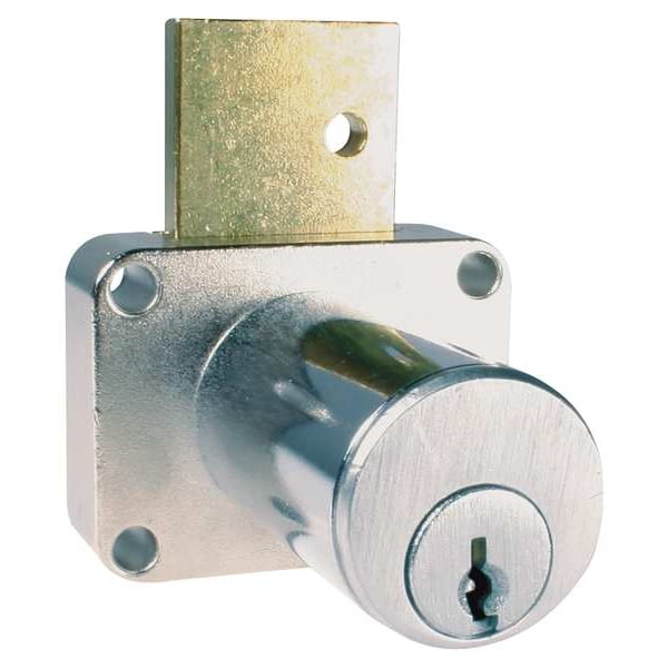 Compx National Removable Core Plug Cabinet and Drawer Dead Bolt Locks, Dull Chrome, 1-3/8" For Door Thickness - C8179-101-26D