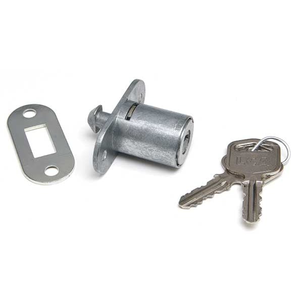 Lock Of America Sliding Door Lock, Body - Unfinished Zinc Die Cast, 1-1/8" For Door Thickness, 2 Number of Keys - 3400KA