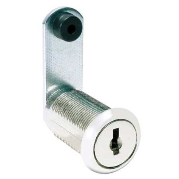 Compx National Disc Tumbler Keyed Cam Lock, Bright Nickel, 15/64 in For Door Thickness, 2 Number of Keys - C8052-MKKD-14A