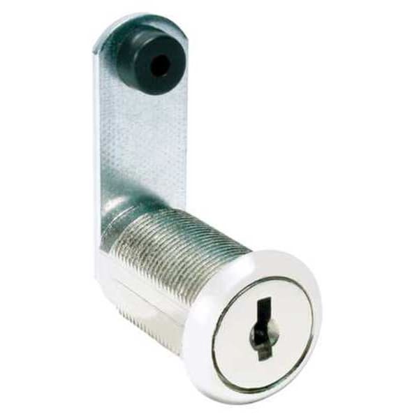 Compx National Disc Tumbler Keyed Cam Lock, Bright Nickel, 15/64 in For Door Thickness, 2 Number of Keys - C8052-C415A-14A