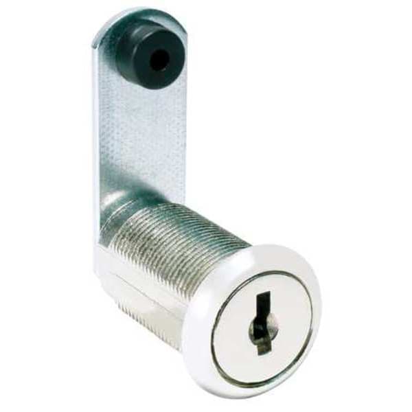 Compx National Disc Tumbler Keyed Cam Lock, Bright Nickel, 15/64 in For Door Thickness, 2 Number of Keys - C8052-C420A-14A