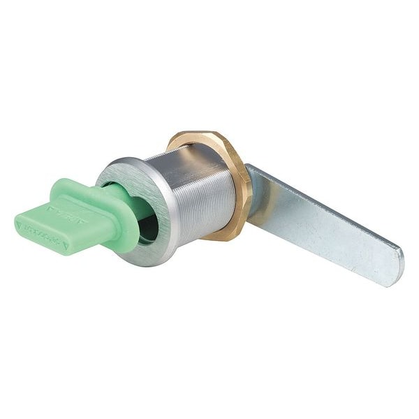 Delta Lock Interchangeable Core Keyed Cam Lock, Brushed Chrome, 1 1/4 in For Door Thickness, 0 Number of Keys - G085058A
