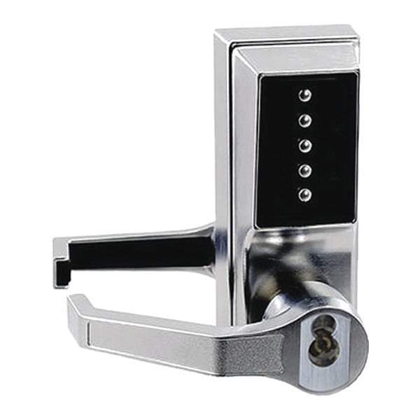 Simplex Mechanical Push Button Lockset, Satin Chrome, 1-3/8" to 2-1/4" For Door Thickness, 5 Number of Keys - LL1041S26D41