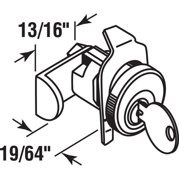 Prime-Line 5-Pin Tumbler Diecast Nickel-Plated Mailbox Lock, Jensen General - S 4137