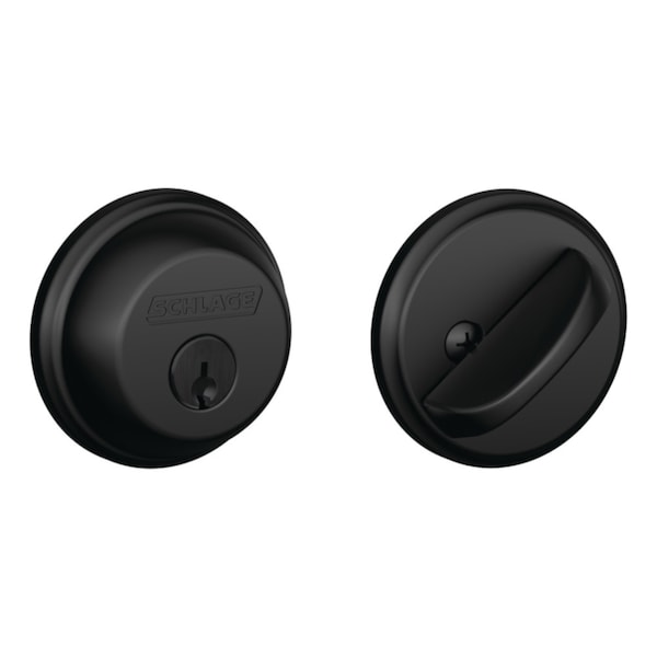 Schlage Schlage Matte Black Metal Single Cylinder Deadbolt - B60NV622