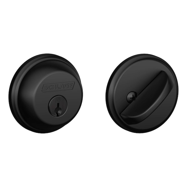 Schlage Schlage Matte Black Metal Single Cylinder Deadbolt - B60NV622