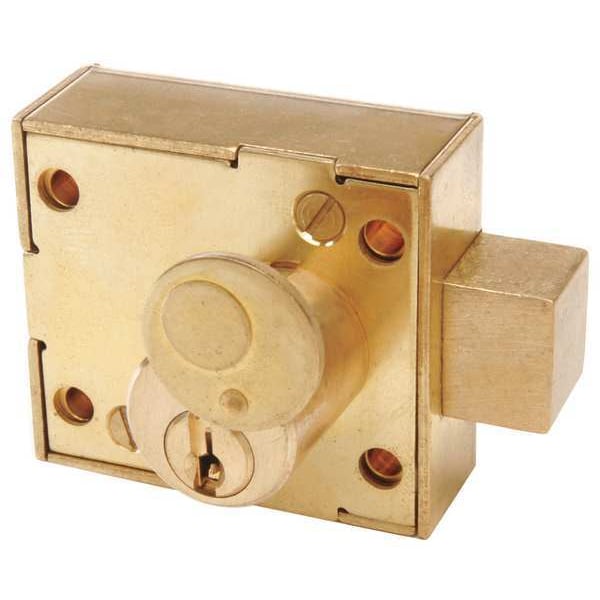 Ccl Enclosure Lock, Brass, Varies For Door Thickness, 0 Number of Keys - A15481LS