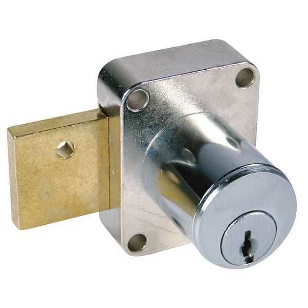 Compx National Removable Core Plug Cabinet and Drawer Dead Bolt Locks, Dull Chrome, 7/8" For Door Thickness - C8173-101-26D