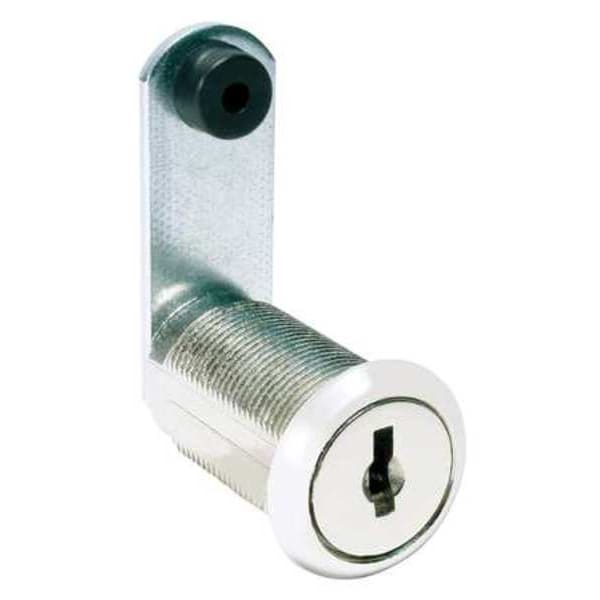Compx National Disc Tumbler Keyed Cam Lock, Bright Nickel, 15/64 in For Door Thickness, 2 Number of Keys - C8052-C390A-14A