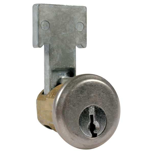 Compx National Cabinet and Drawer Dead Bolt Locks, Dull Chrome, 1/4" For Door Thickness, 0 Number of Keys - C8137-107-26D