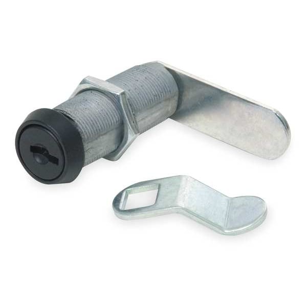 Zoro Select Disc Tumbler Keyed Cam Lock, Black Powder coated, 1 9/32 in For Door Thickness, 2 Number of Keys - 1XTB1