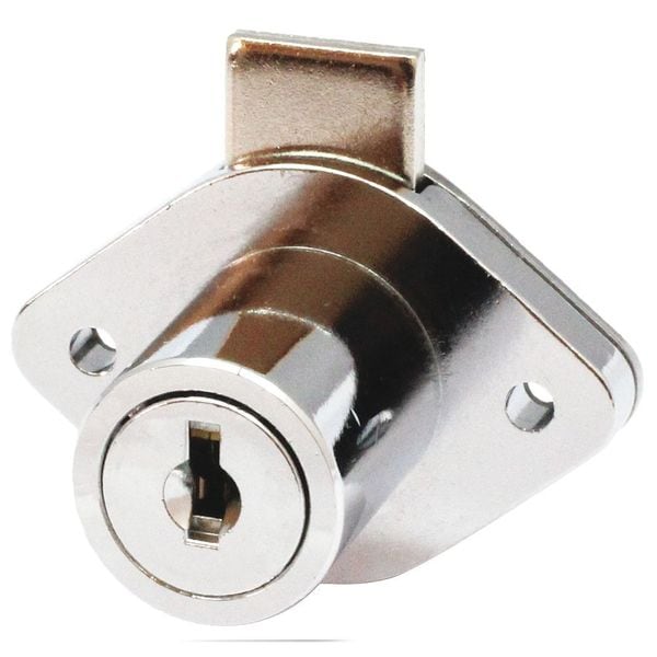 Delta Lock Key Retaining Lock, Polished Chrome, 1 1/2 in For Door Thickness, 0 Number of Keys, Alike Key Type - G DR1500A375PCSM1