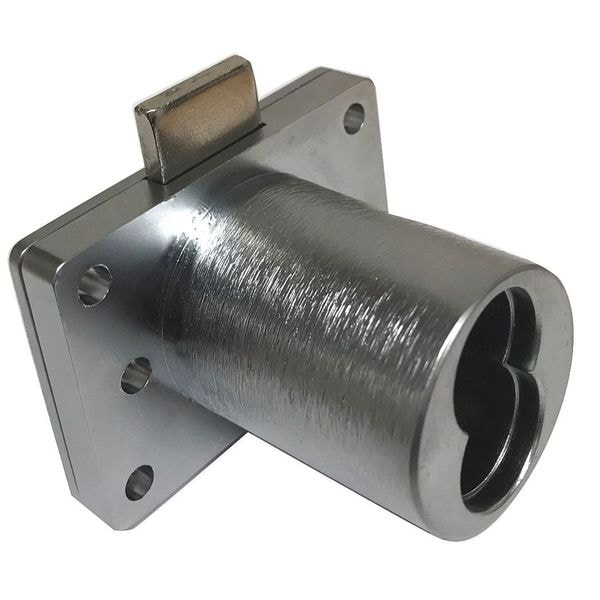 Delta Lock Cabinet and Drawer Lock Cylinder, Brushed Chrome, 1 3/8 in For Door Thickness, 0 Number of Keys - G DI MINI X375BCXX1