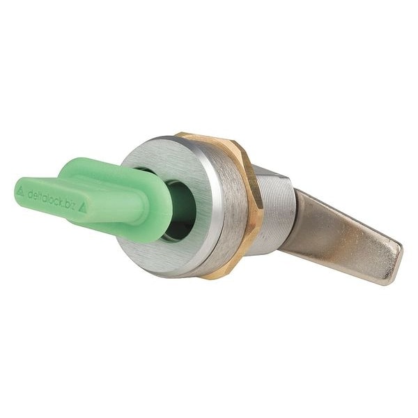 Delta Lock Interchangeable Core Keyed Cam Lock, Brushed Chrome, 1 1/4 in For Door Thickness, 0 Number of Keys - G085053